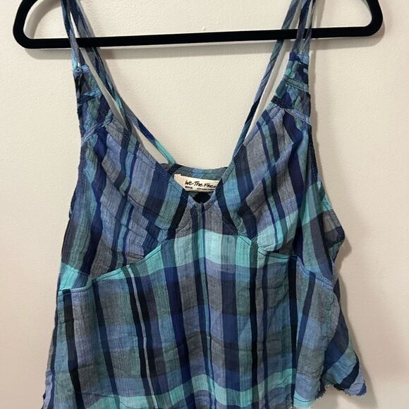 NWT Free People We The Free Plaid Crop Cami Top M - Picture 4 of 6